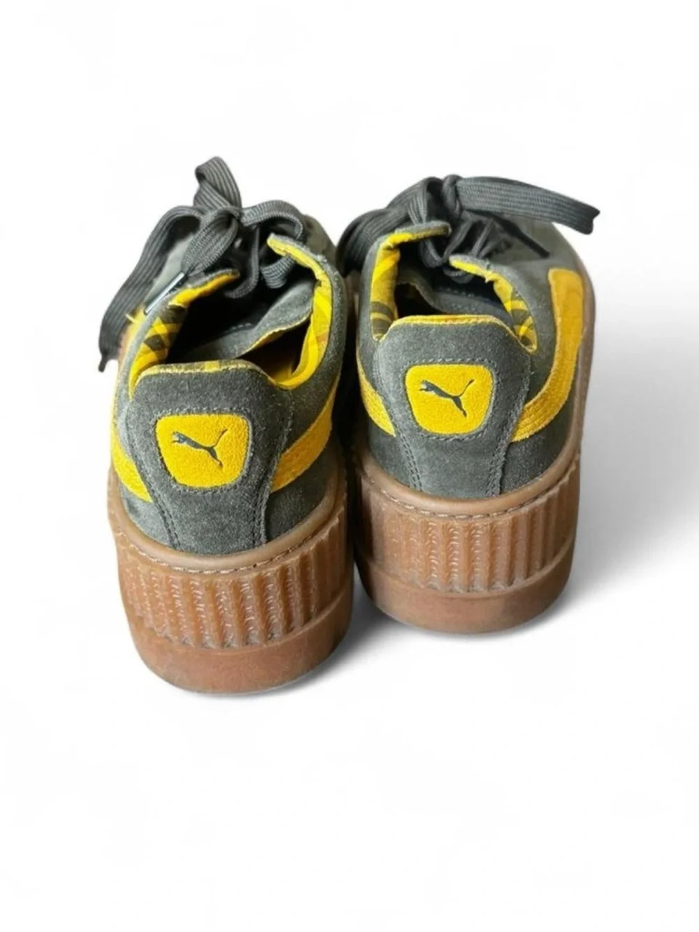 Fenty Puma by Rihanna Suede Cleated Creeper • Yellow & Grey • Women’s 7.5 • Rare